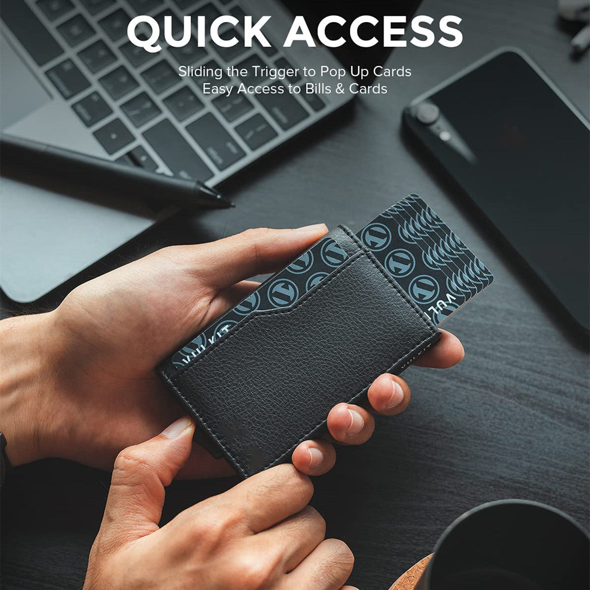 RFID Blocking Automatic Leather Wallet