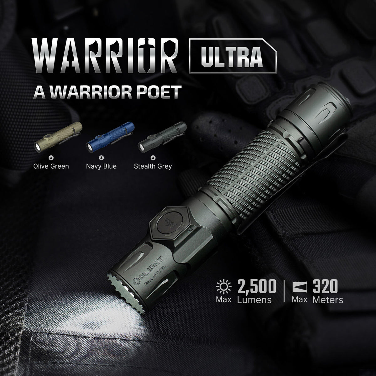 Olight Warrior Ultra Tactical Flashlight — 2500 Lumens
