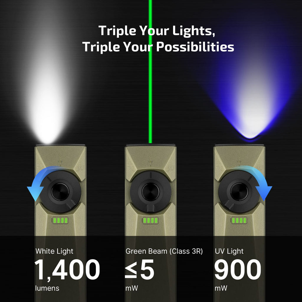 Olight Arkfeld Ultra Flat EDC Flashlight — White, UV & Laser