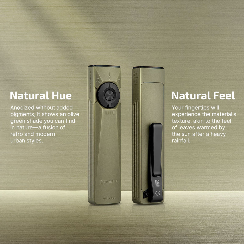 Olight Arkfeld Ultra Flat EDC Flashlight — White, UV & Laser