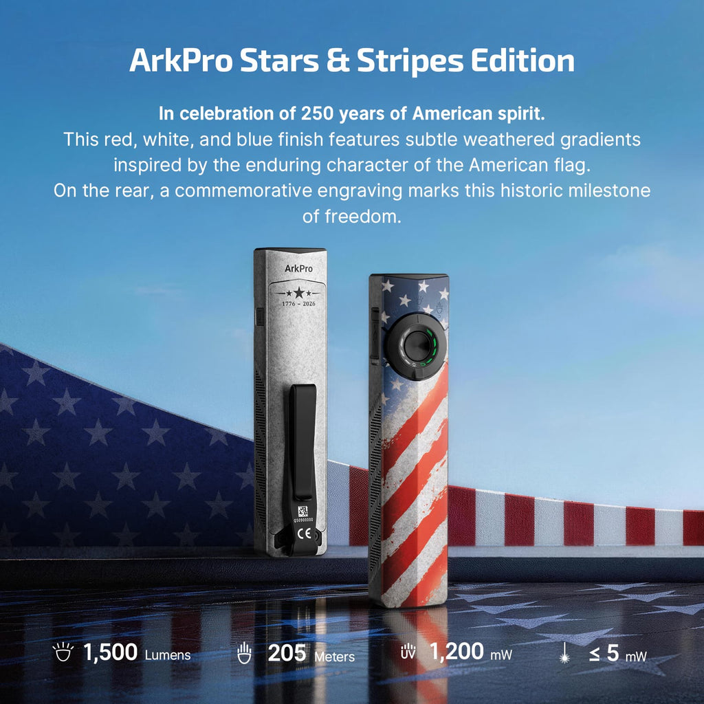 Olight ArkPro Flat EDC Flashlight — Flood, Spot, UV & Laser