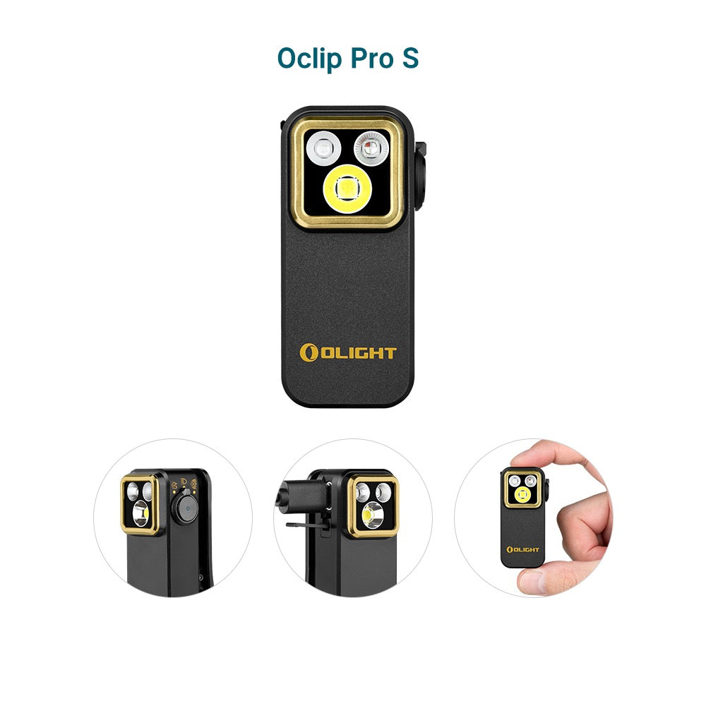 Olight Oclip Pro S Clip-On Light — White, RGB & UV